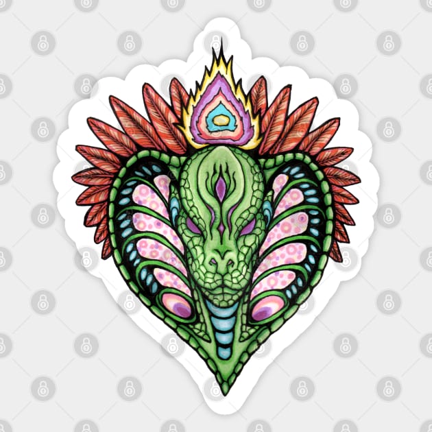 The Plumed Serpent Sticker by The Genierium